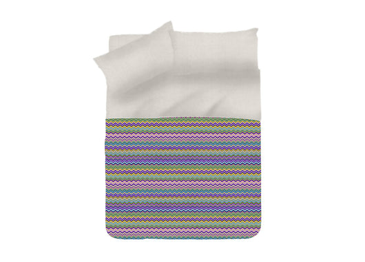 Copriletto Tessuto Piquet Primavera Estate In 100% Cotone Disegno Baia - 1 Piazza e Mezza - Lilla