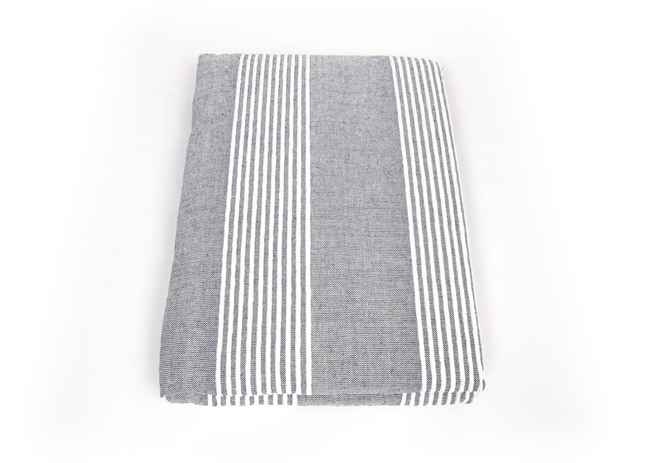 Copriletto Copritutto In Cotone Disegno Ginevra Colore Blu - Matrimoniale - Blu