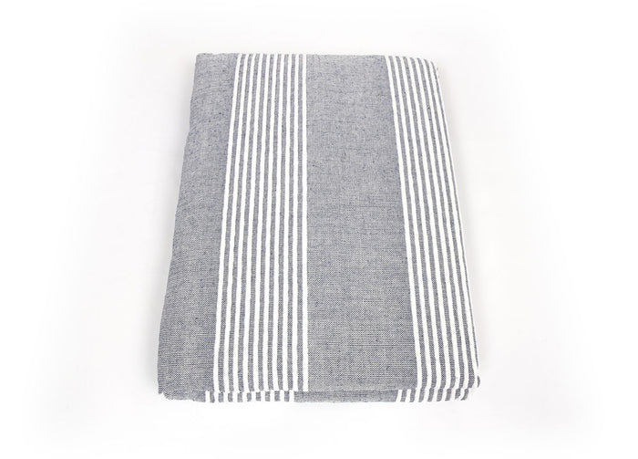 Copriletto Copritutto In Cotone Disegno Ginevra Colore Blu - Matrimoniale - Blu