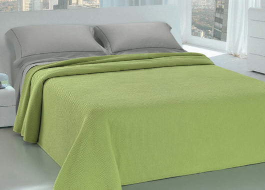 Copriletto Leggero Estate Tessuto Jacquard Effetto Nido D'ape Tinta Unita - Piazza e Mezza - 107