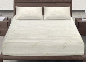 Coprimaterasso Traspirante Antibatterico Con Angoli Elasticizzati Modello Bamboo - Singolo - Bamboo