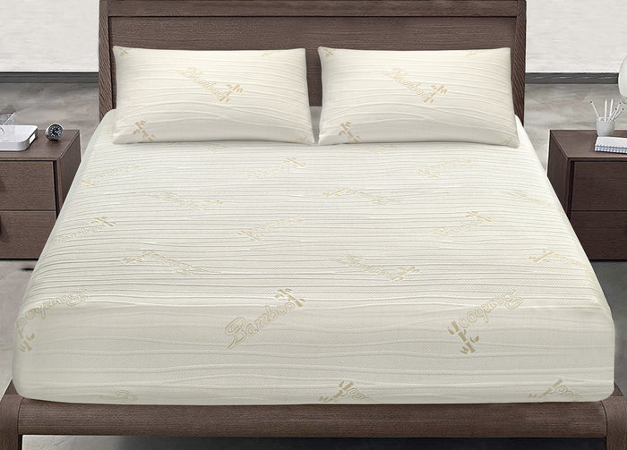 Coprimaterasso Traspirante Antibatterico Con Angoli Elasticizzati Modello Bamboo - Matrimoniale - Bamboo