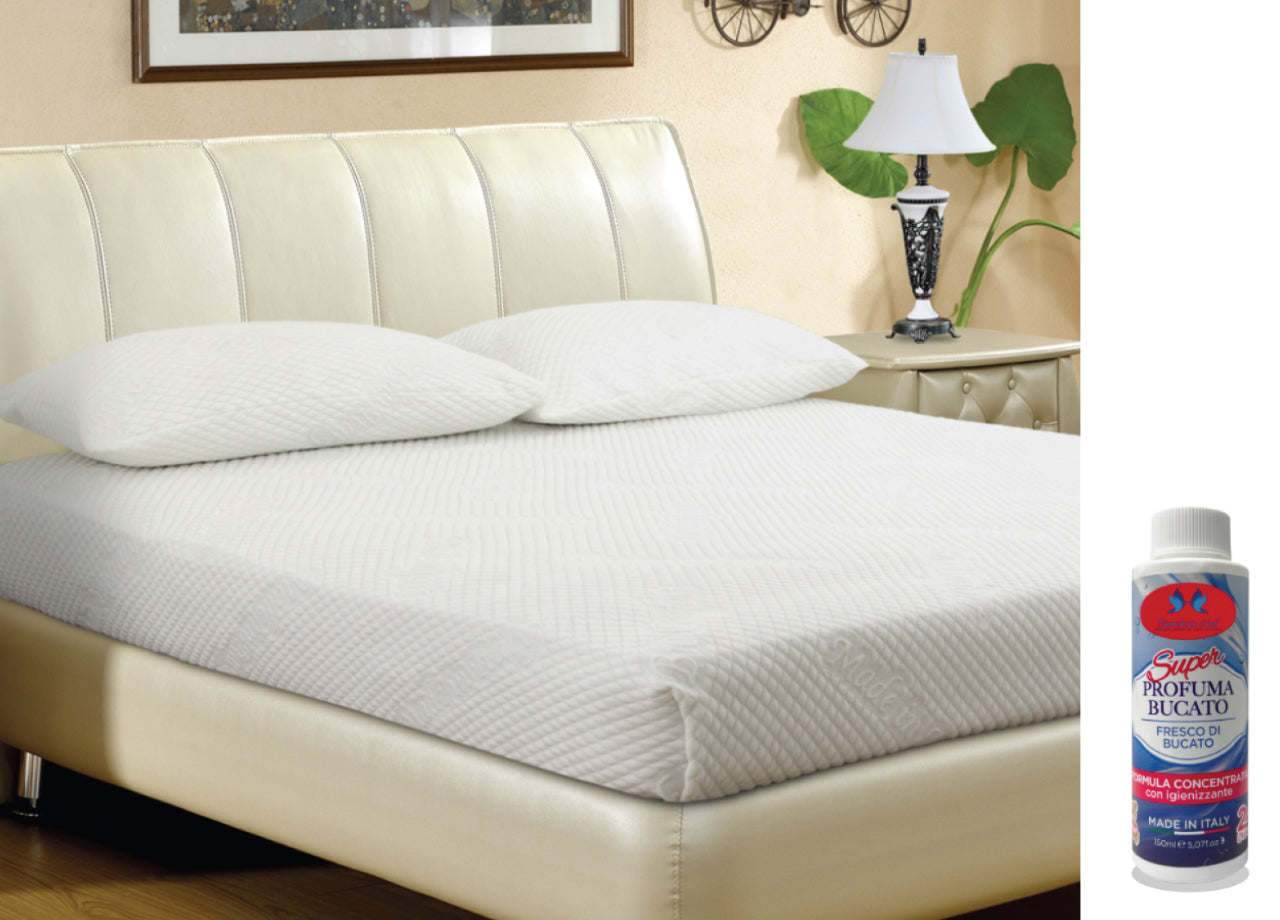 Coprimaterasso Imbottito Elasticizzato Anallergico Federe Cuscino Letto Made Italy - Singolo - Sphere