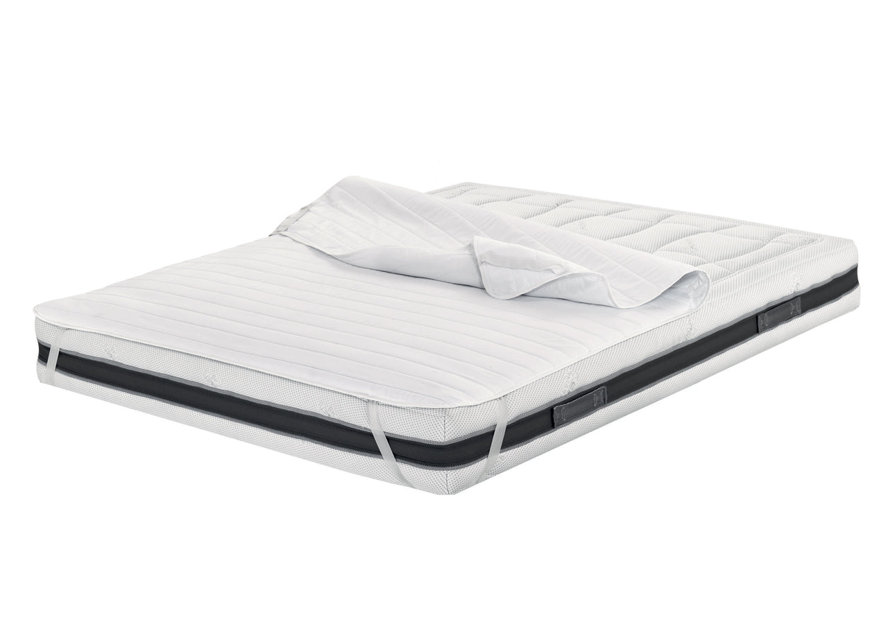 Coprimaterasso Trapuntato Antibatterico Con Elastici Agli Angoli Modello Relax - Singolo - Bianco