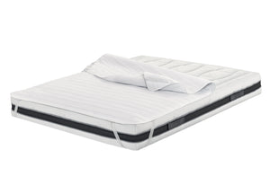 Coprimaterasso Trapuntato Antibatterico Con Elastici Agli Angoli Modello Relax - Singolo - Bianco