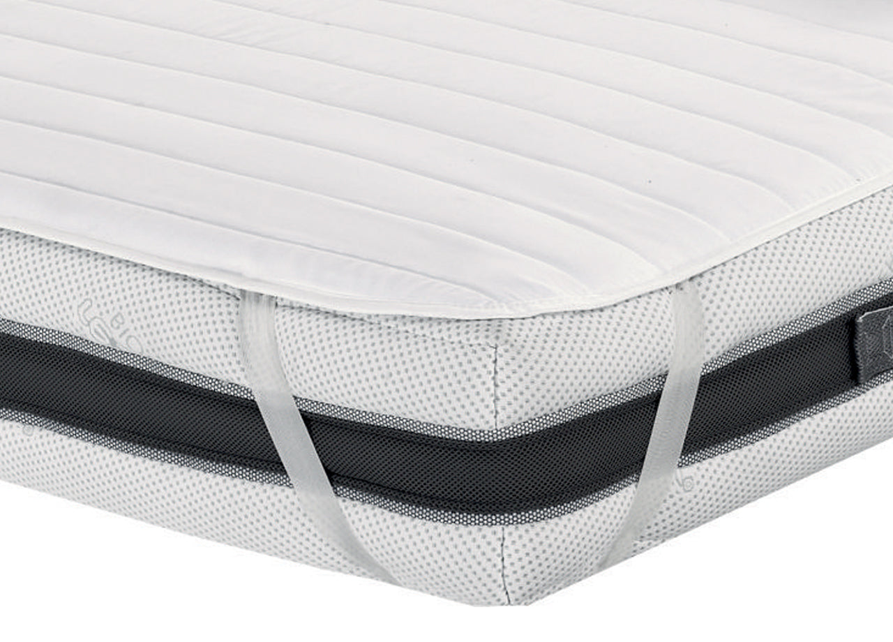 Coprimaterasso Trapuntato Antibatterico Con Elastici Agli Angoli Modello Relax - Singolo - Bianco