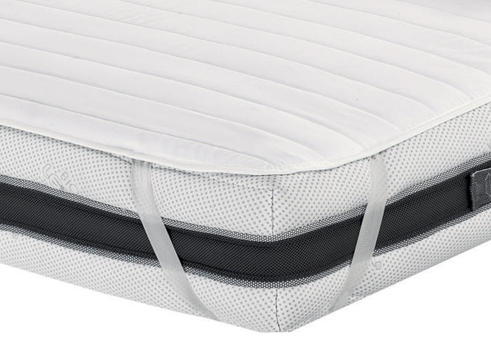 Coprimaterasso Trapuntato Antibatterico Con Elastici Agli Angoli Modello Relax - Singolo - Bianco