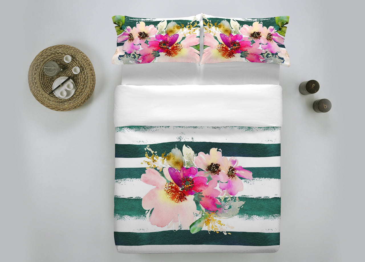 Copripiumino In 100% Cotone Stampa Digitale Modello Fresh Dis. 29 Roma - Singolo - Roma