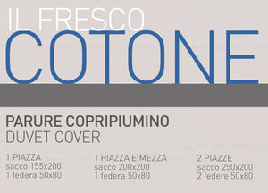 Sacco Copripiumino In 100% Cotone Made Italy Disegno Magnolia - Piazza E Mezza - Azzurro