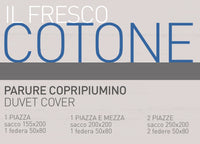 Sacco Copripiumino In 100% Cotone Made Italy Disegno Magnolia - Matrimoniale - Azzurro