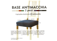 Coppia Copriseduta Per Sedie Tessuto Antimacchia Tinta Unita Mod. Easy Tortora