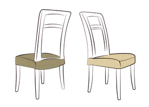 Coppia Copriseduta Per Sedie Tessuto Antimacchia Tinta Unita Mod. Easy Tortora