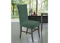 Set 2 Coprisedia Con Schienale Tinta Unita Effetto Velluto Morbidissimo Verde