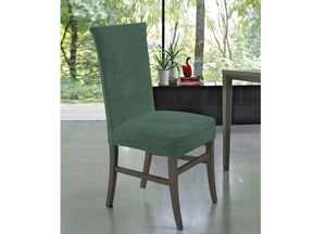 Set 2 Coprisedia Con Schienale Tinta Unita Effetto Velluto Morbidissimo Verde