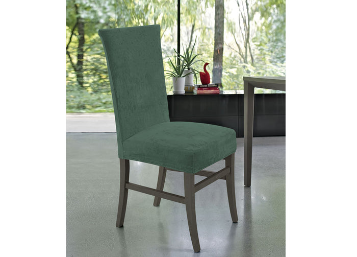 Set 2 Coprisedia Con Schienale Tinta Unita Effetto Velluto Morbidissimo Verde