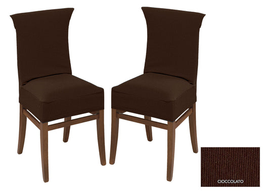 Coppia Coprisedia Con Schienale New York In Tinta Unita L.T - Coprisedia Alta - Cioccolato
