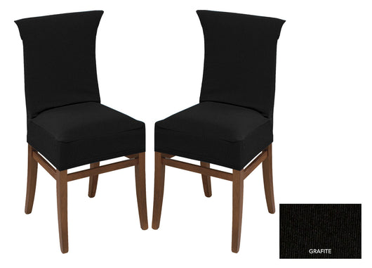 Coppia Coprisedia Con Schienale New York In Tinta Unita L.T - Coprisedia Alta - Grafite