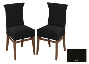 Coppia Coprisedia Con Schienale New York In Tinta Unita L.T - Coprisedia Alta - Nero