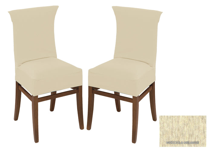 Coppia Coprisedia Con Schienale New York In Tinta Unita L.T - Coprisedia Alta - Nocciola