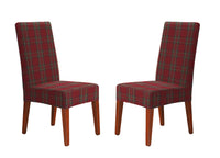 Coppia Coprisedia Con Schienale Antimacchia Scozzese Rosso Tartan Perth
