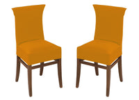 Coppia Coprisedia Antimacchia In Tinta Unita Modello Zeno Colore Arancio