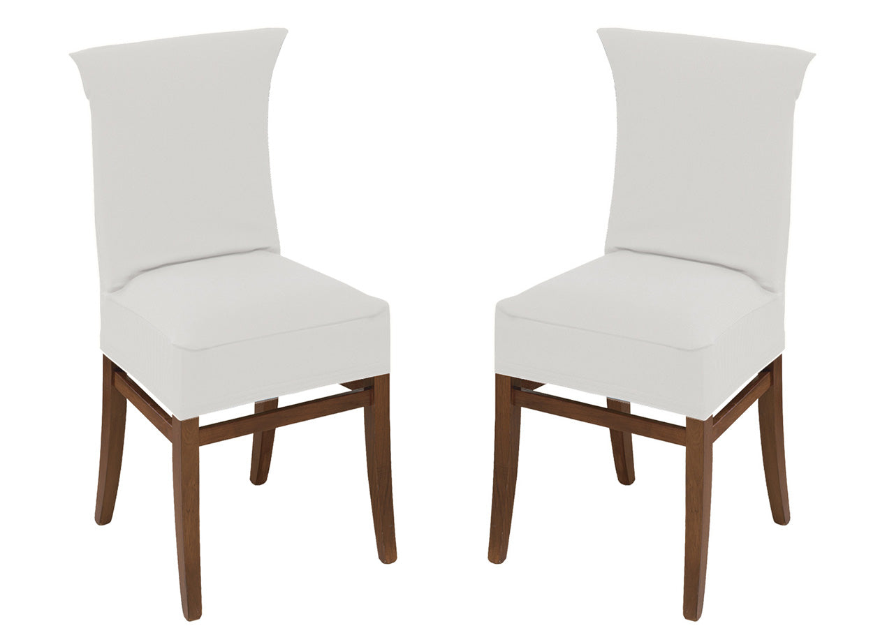 Coppia Coprisedia Antimacchia In Tinta Unita Modello Zeno Colore Bianco