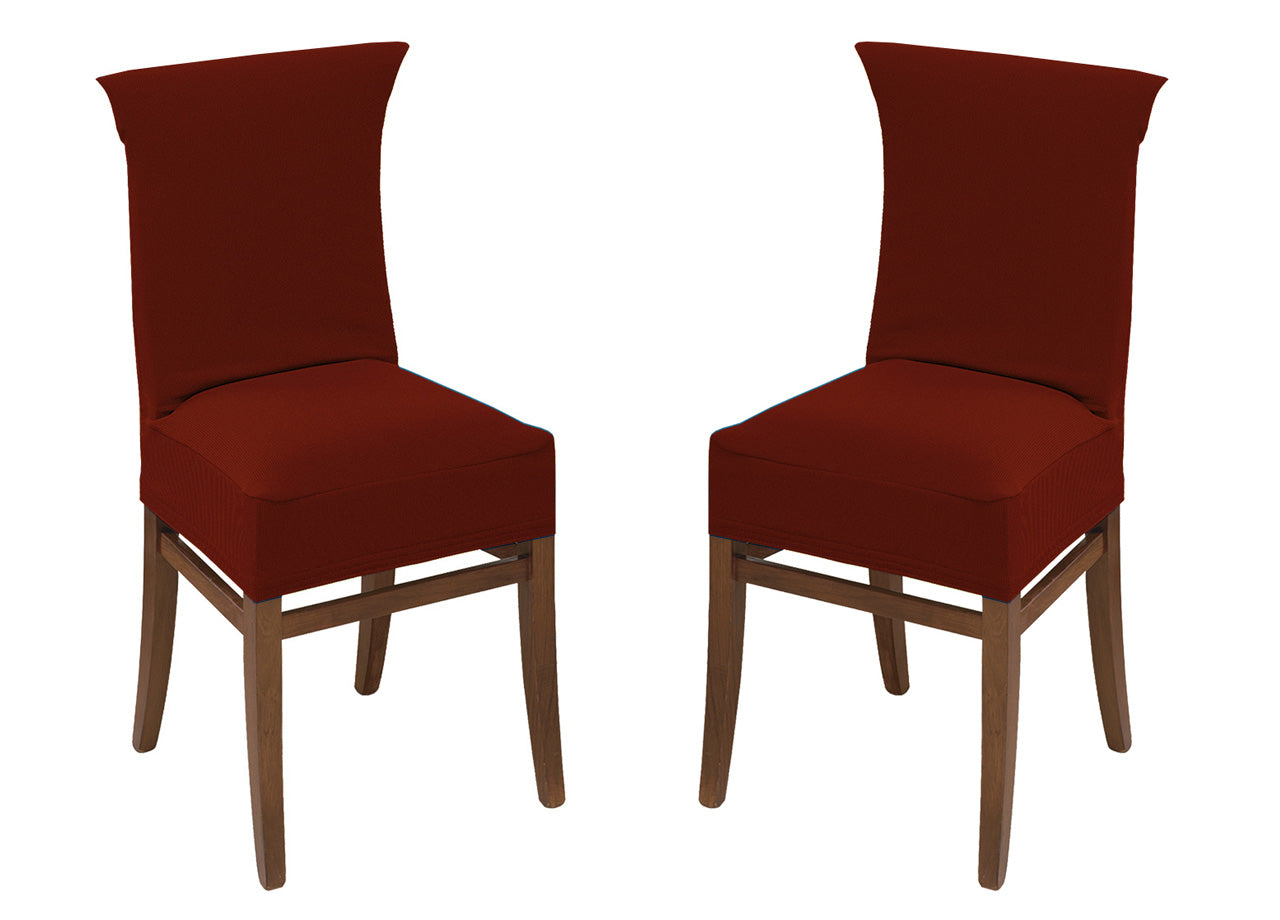 Coppia Coprisedia Antimacchia In Tinta Unita Modello Zeno Colore Bordeaux