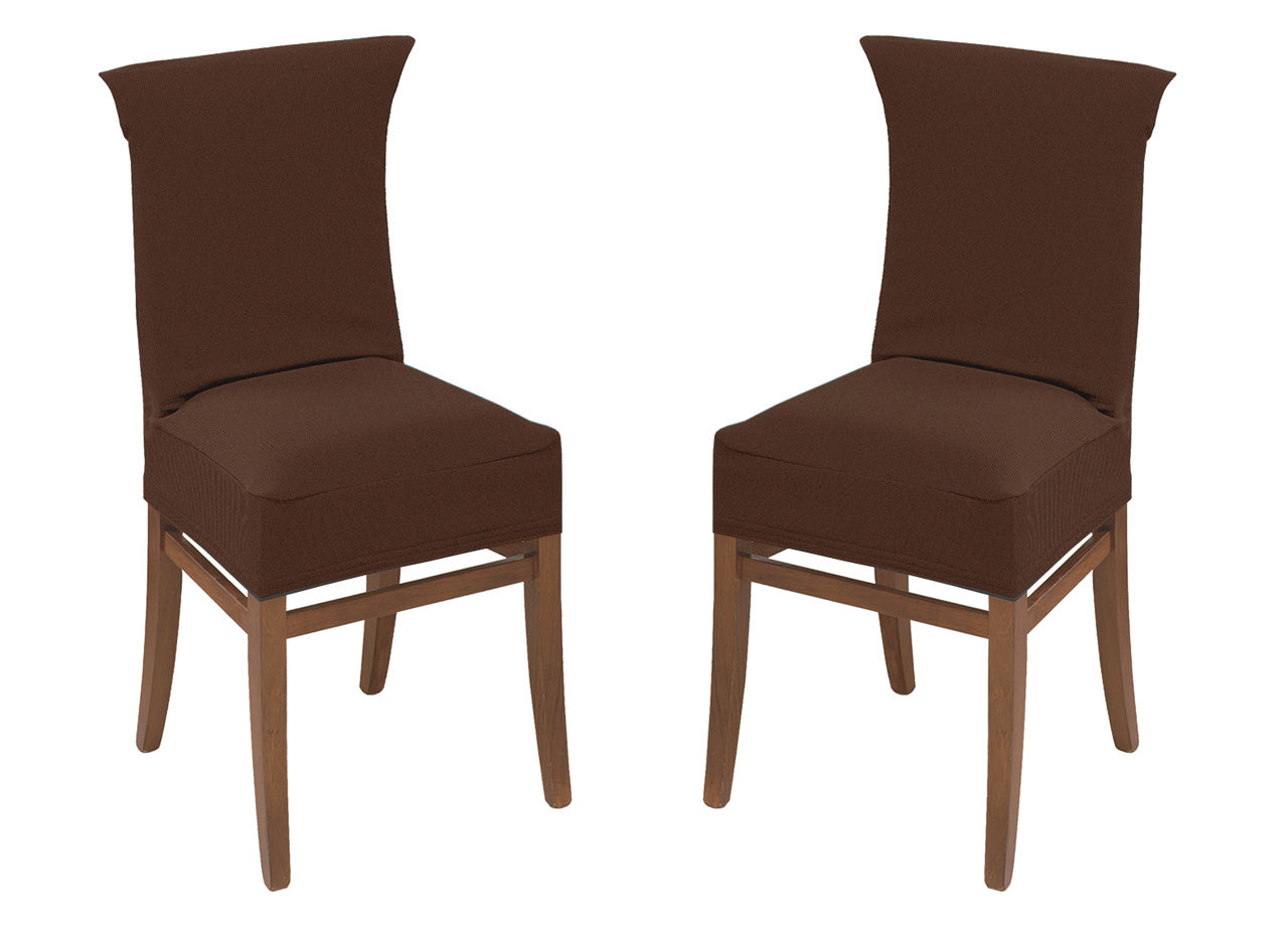 Coppia Coprisedia Antimacchia In Tinta Unita Modello Zeno Colore Marrone