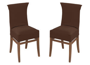 Coppia Coprisedia Antimacchia In Tinta Unita Modello Zeno Colore Marrone