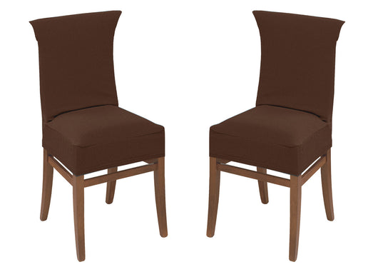 Coppia Coprisedia Antimacchia In Tinta Unita Modello Zeno Colore Marrone