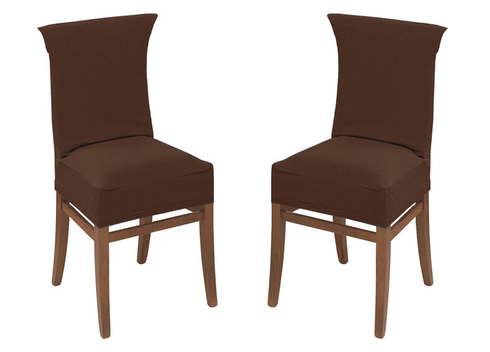 Coppia Coprisedia Antimacchia In Tinta Unita Modello Zeno Colore Marrone