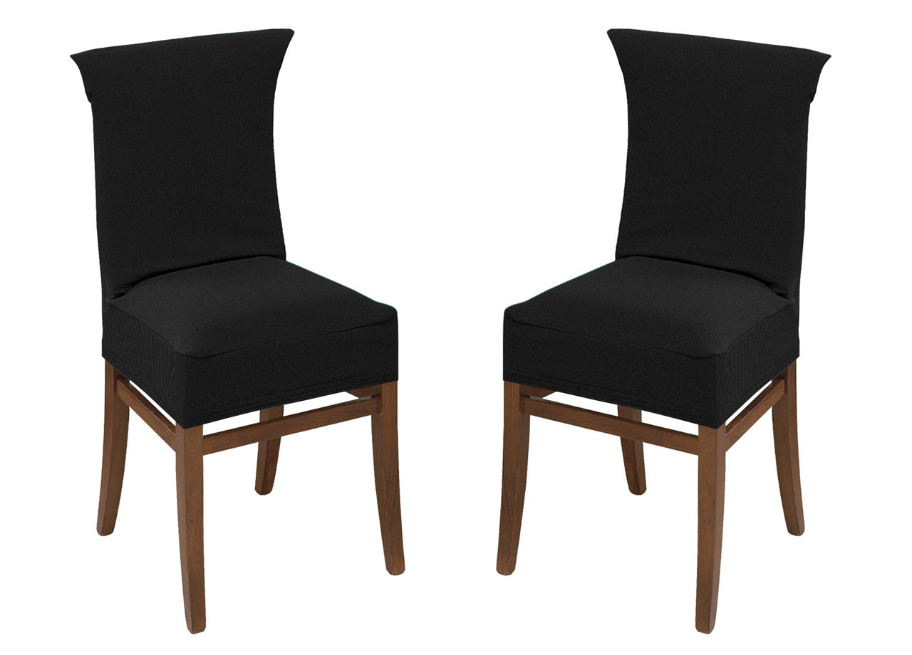 Coppia Coprisedia Antimacchia In Tinta Unita Modello Zeno Colore Nero