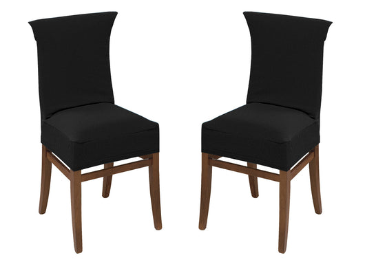 Coppia Coprisedia Antimacchia In Tinta Unita Modello Zeno Colore Nero