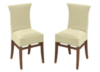 Coppia Coprisedia Antimacchia In Tinta Unita Modello Zeno Colore Panna