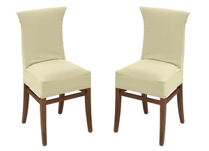 Coppia Coprisedia Antimacchia In Tinta Unita Modello Zeno Colore Panna