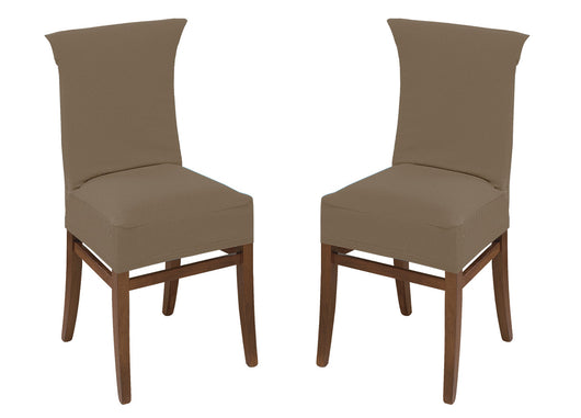 Coppia Coprisedia Antimacchia In Tinta Unita Modello Zeno Colore Tortora