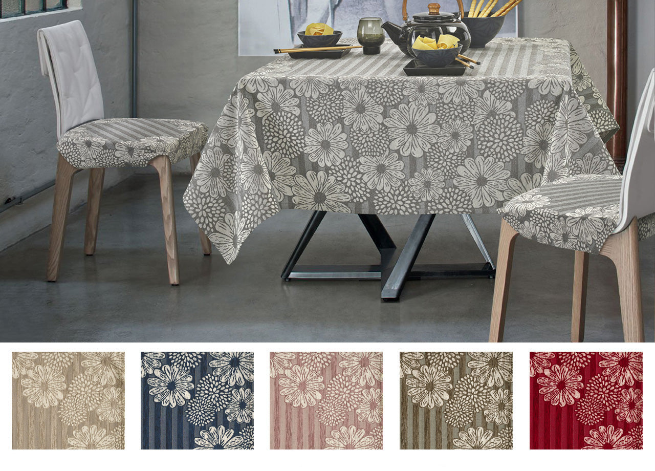 Copritavolo Antimacchia Disegno Sole Colore Rosso By Suardi - 140x240 - Rosso