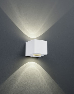 CORDOBA APPLIQUE LED DA ESTERNO CUBO BIANCO CON DIFFUSORI INTERCAMBIABILI L.10CM 2 LUCI 2W 200lm, 3000K