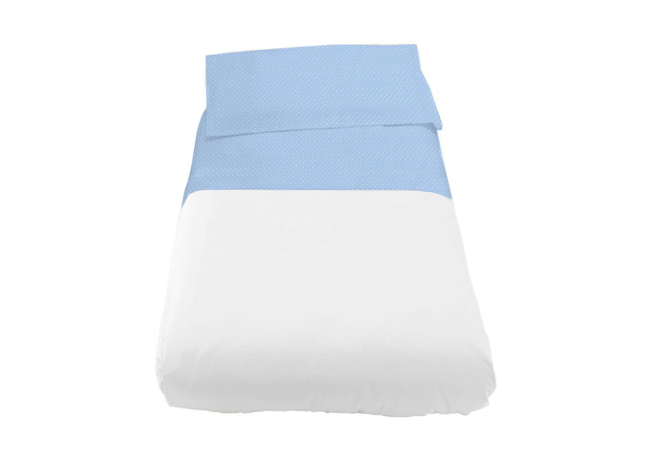 Federa Per Lettino E Culla Fantasia Pois - Culla - Azzurro