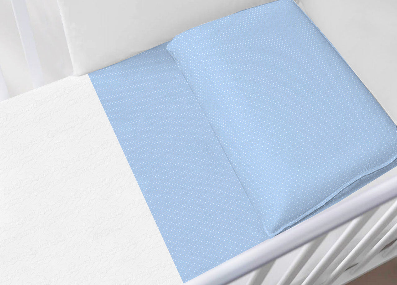 Federa Per Lettino E Culla Fantasia Pois - Lettino - Azzurro