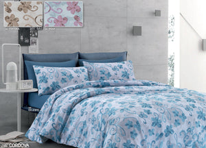 Copripiumino Sacco Piumone In 100% Cotone Disegno Cordova - 1 Piazza e Mezza - Tortora