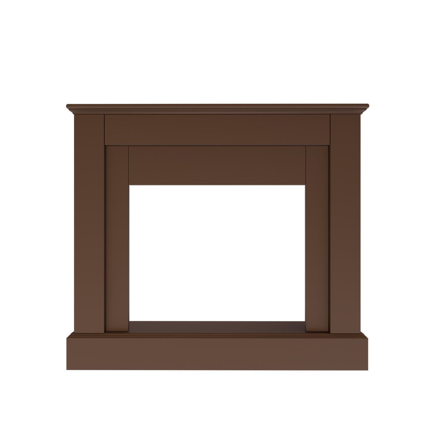 Cornice in legno MDF marrone per caminetto compatibile con inserto elettrico Vulcano da 60 cm di facile montaggio Prodotto in Europa MPC Camillo