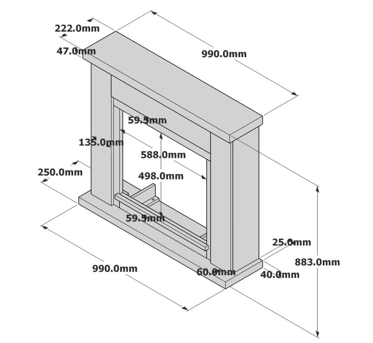 Fuego Cornice Caminetto Ugo Grigia Cornice Per Caminetto Struttura In Legno Mdf