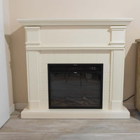 Sined Cornice Camino Caldera Bianco Made In Europe Per Inserto Elettrico Caminetto Vulcano Da 60 Cm o Bruciatore Ispica Da 75 Cm Design Classico Senza Tempo