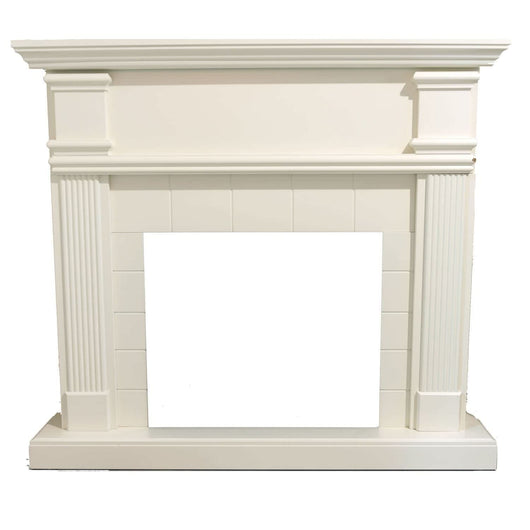 Sined Cornice Camino Caldera Bianco Made In Europe Per Inserto Elettrico Caminetto Vulcano Da 60 Cm o Bruciatore Ispica Da 75 Cm Design Classico Senza Tempo