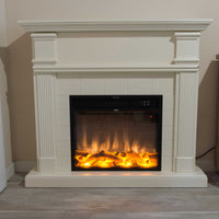 Sined Cornice Camino Caldera Bianco Made In Europe Per Inserto Elettrico Caminetto Vulcano Da 60 Cm o Bruciatore Ispica Da 75 Cm Design Classico Senza Tempo