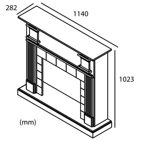Sined Cornice Camino Caldera Bianco Made In Europe Per Inserto Elettrico Caminetto Vulcano Da 60 Cm o Bruciatore Ispica Da 75 Cm Design Classico Senza Tempo