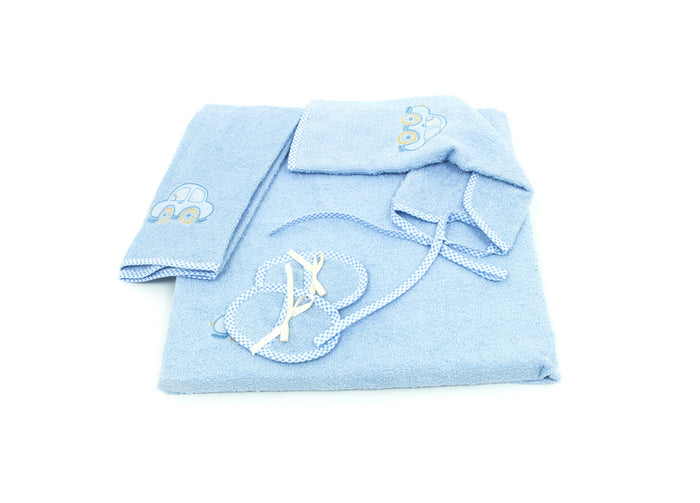 Corredo Neonato Set 4 Pezzi Modello Fabio - Set 4Pz - Azzurro