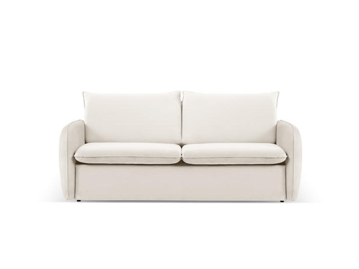 Cosmopolitan Design - Divano convertibile "Vienna" 2 posti in velluto beige chiaro 