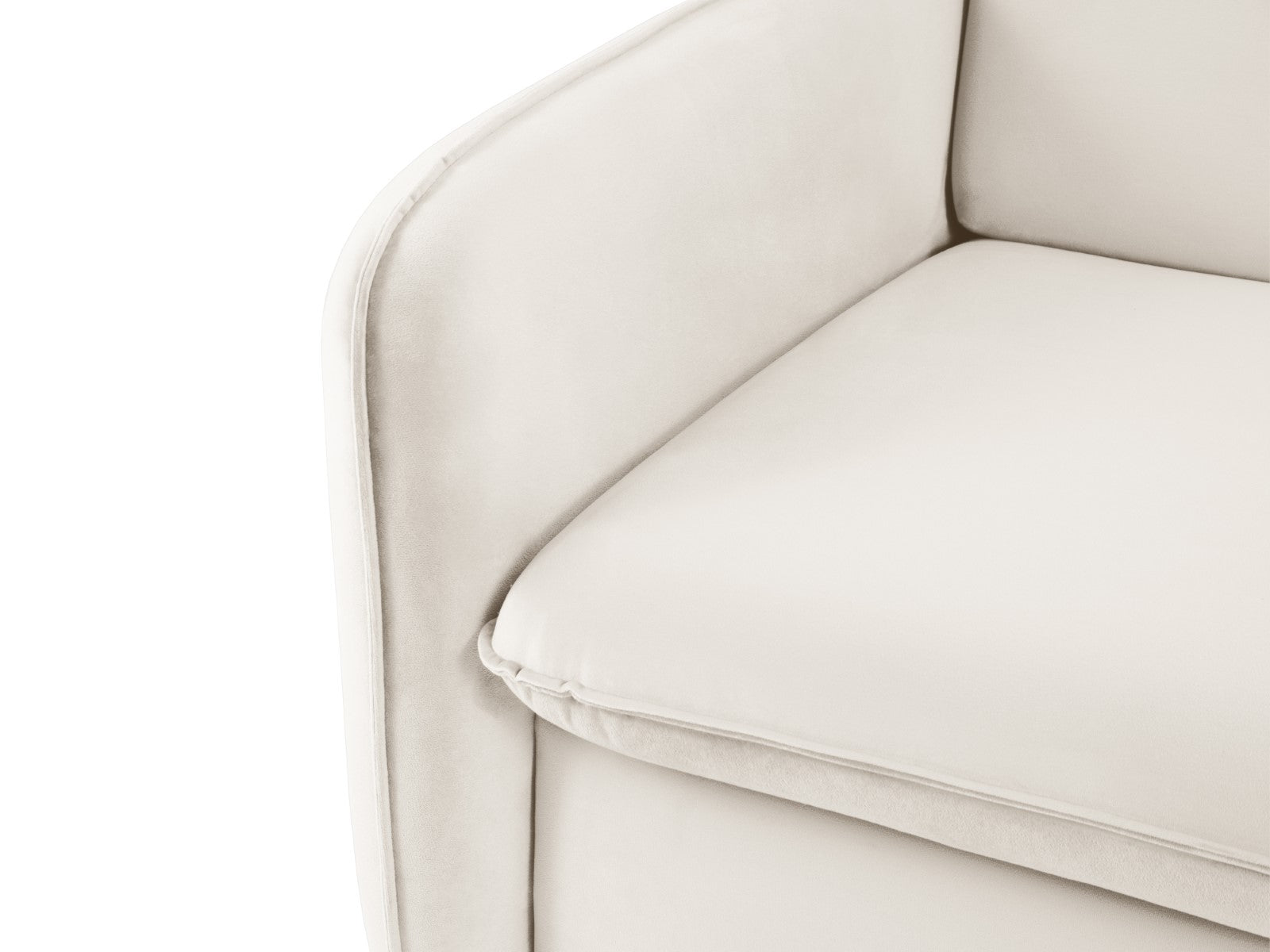 Cosmopolitan Design - Divano convertibile "Vienna" 2 posti in velluto beige chiaro 